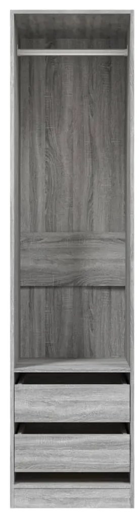 vidaXL Ντουλάπα με Συρτάρια Γκρι Sonoma 50 x 50 x 200 εκ Επεξεργ. Ξύλο