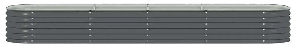 vidaXL Ζαρντινιέρα Υπερυψωμένη Γκρι 400x80x44 εκ. Γαλβανισμ. Χάλυβας