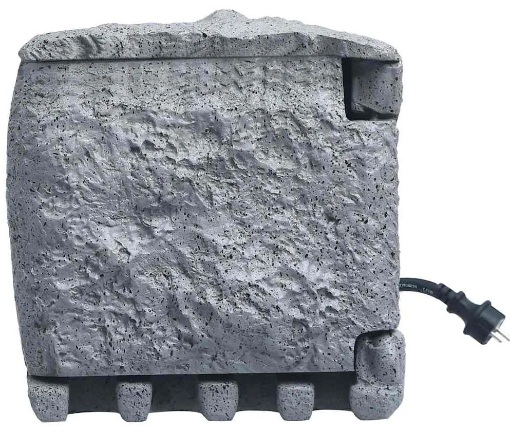 vidaXL Πολύπριζο Κήπου 4 Υποδοχές Αντίσταση στο Νερό Γκρι Συνθ. Ρητίνη