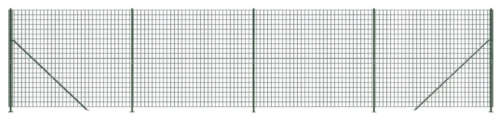 Συρματόπλεγμα Περίφραξης Πράσινο 1,6x10 μ. με Βάσεις Φλάντζα - Πράσινο