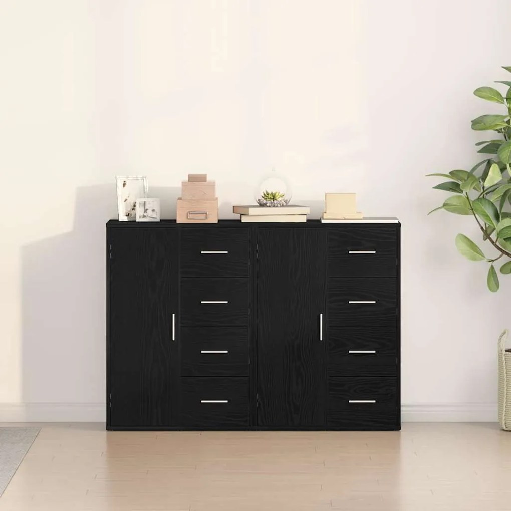 vidaXL Παραδοσιακά Πλευρικά Έπιπλα 2 pcs Μαύρη δρυς 60 x 31 x 84 εκ.