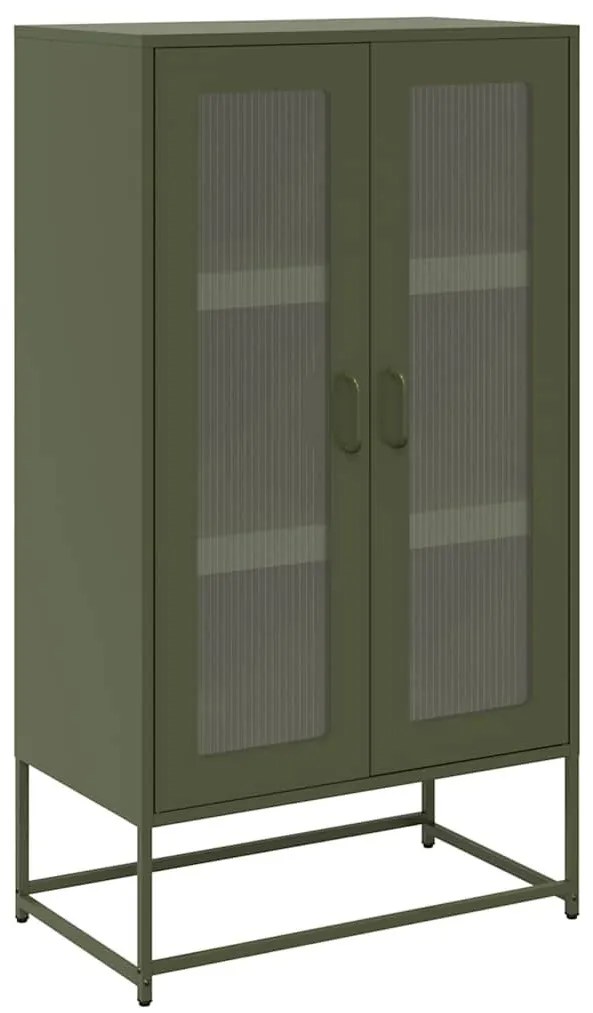 Highboard Ελαιοπράσινο 68x39x123 cm Ατσάλι - Πράσινο