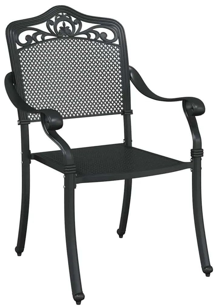vidaXL Καρέκλα Κήπου 2 pcs Μαύρο 55 x 56.5 x 91εκ Αλουμίνιο