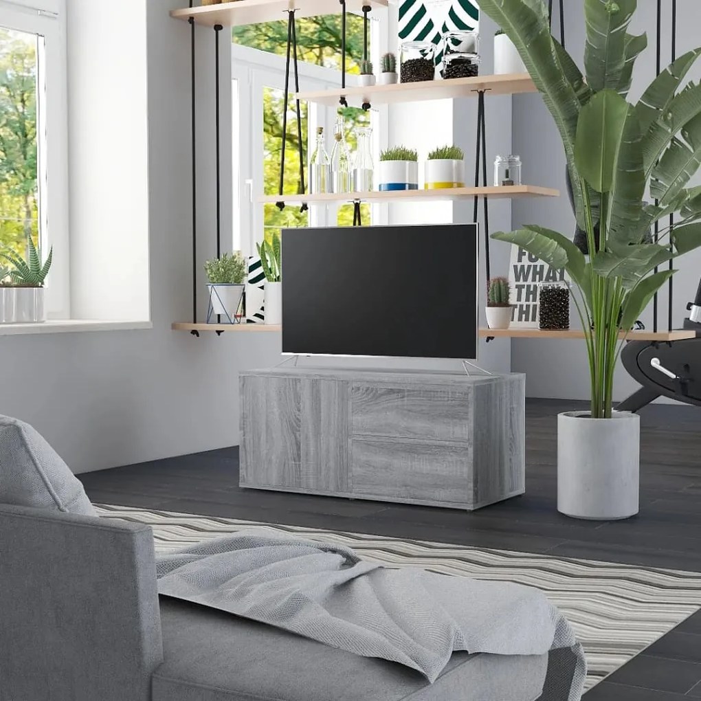 vidaXL Έπιπλο Τηλεόρασης Γκρι Sonoma 80x34x36 εκ. από Επεξεργ. Ξύλο
