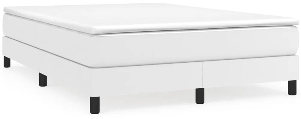 vidaXL Σκελετός Κρεβατιού με Ελατήρια Λευκό 140x190 εκ. από Συνθετικό Δέρμα