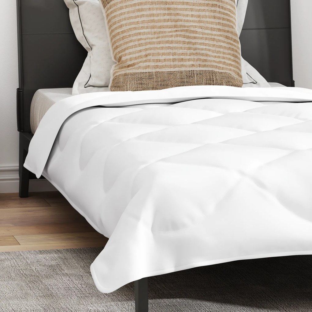 vidaXL Πάπλωμα με μαξιλάρι Λευκό 155 x 200 εκ. Μικροΐνες
