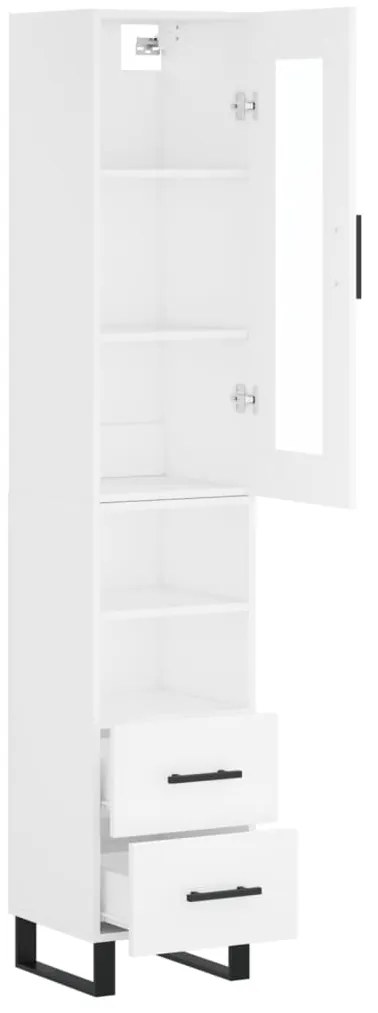 vidaXL Ντουλάπι Λευκό 34,5 x 34 x 180 εκ. από Επεξεργασμένο Ξύλο