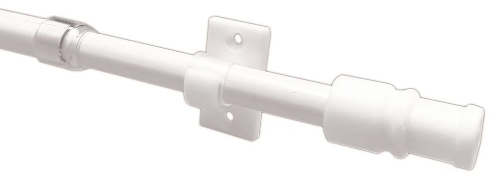 Κουρτινόξυλο Φ12mm Μονό Επεκτεινόμενο 135-225cm Με Άκρα Grace Cup White 510102