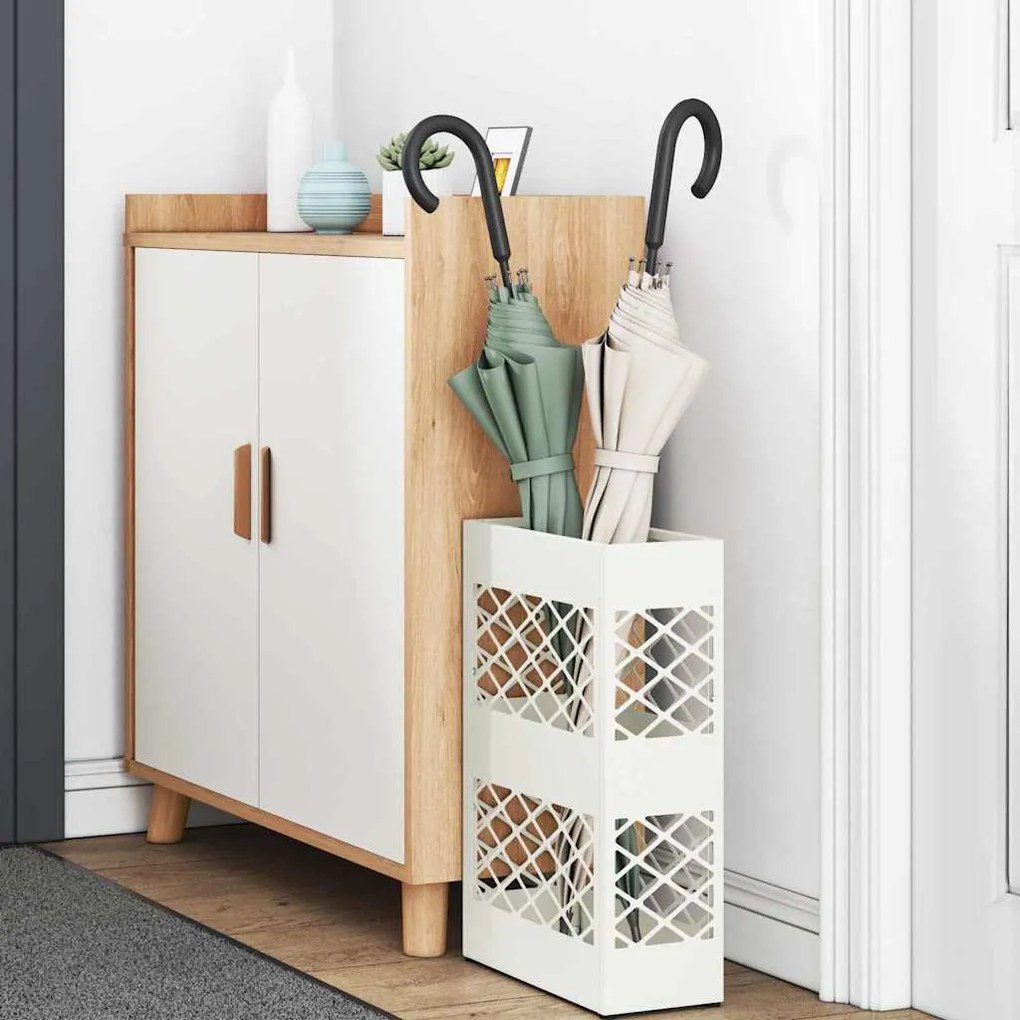 vidaXL Σχέδιο &amp; βάση αποθήκευσης Λευκό 28 x 12 x 41 εκ Ατσάλι