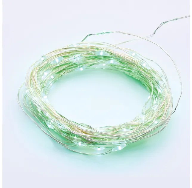Λαμπάκια Σειρά 100 LED Πράσινο Φως Ασημί Καλώδιο Χάλκινο 8 Προγράμματα IP44 10μ και 3μ 1,8W X01100512 ACA-X01100512-Ασημί X01100512
