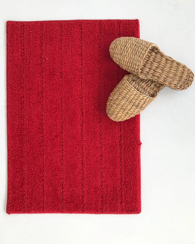 Micro Αντιολισθητικό Χαλάκι Μπάνιου Cozy 40x60cm 40x60cm Κόκκινο