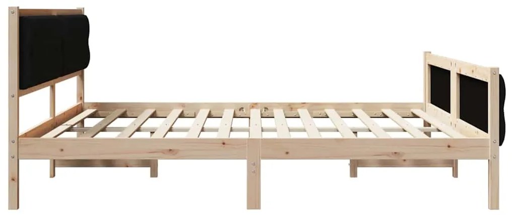 vidaXL Σκελετός Κρεβατιού Μαύρο 200 x 200 cm Στερεά ξυλεία πεύκου