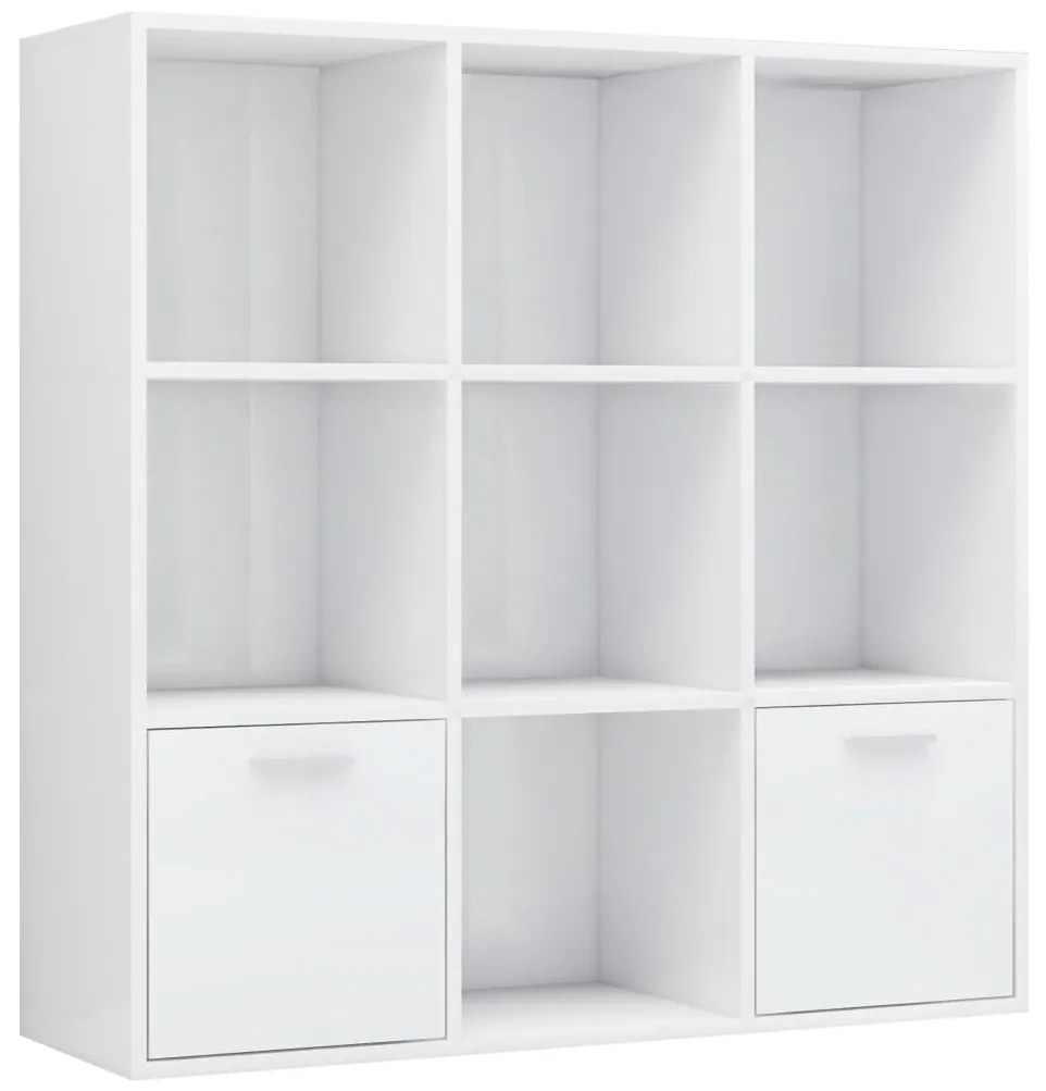 vidaXL Βιβλιοθήκη Γυαλιστερό Λευκό 98 x 30 x 98 εκ. από Επεξ. Ξύλο