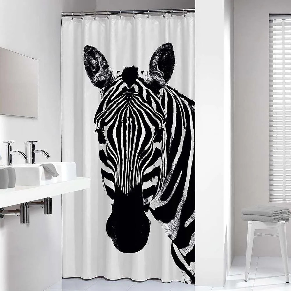 Zebra 180x200 black κουρτίνα μπάνιου πλαστική Sealskin