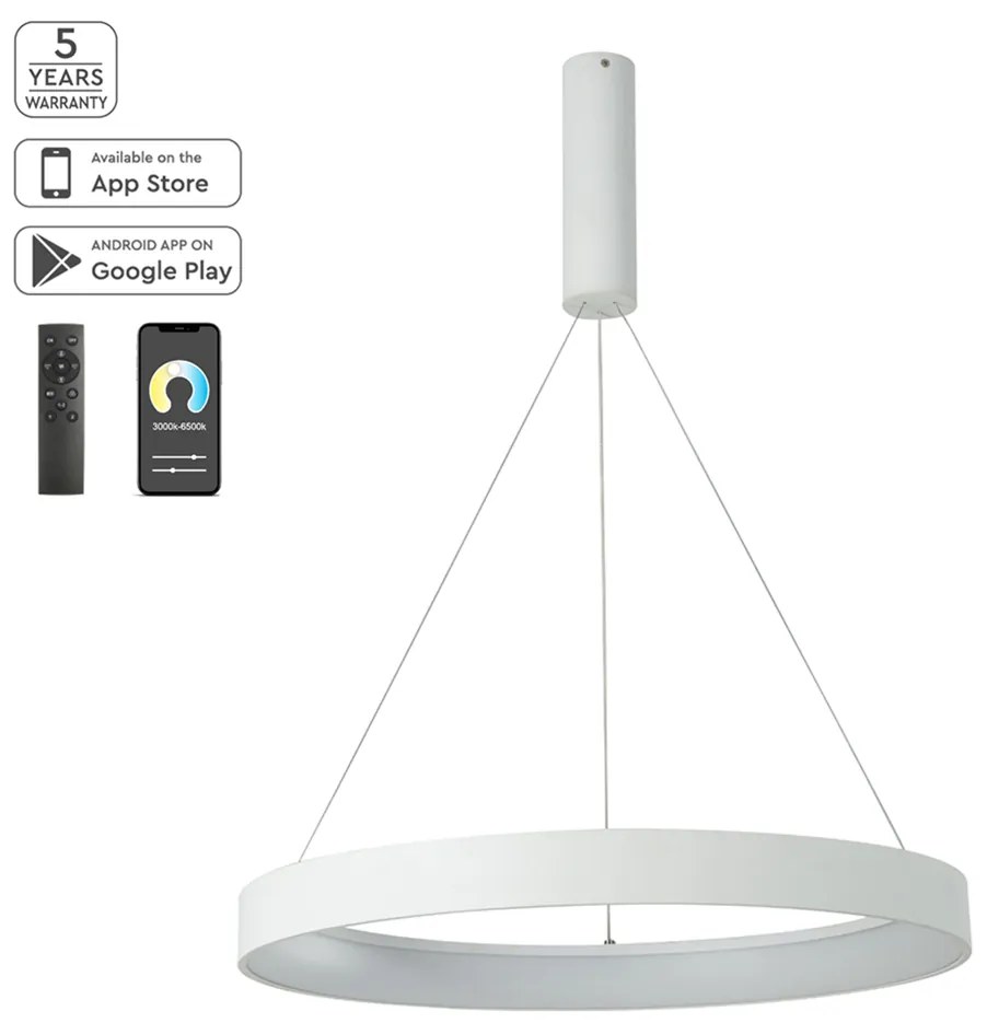 Φωτιστικό Οροφής LED Dimmable Smart WiFi Homelighting Amaya 77-8141 White