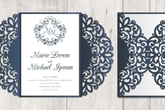 Σετ των 2 Intra απο ξύλο plywood 3mm-4mm πάχος – Προσκλητήριο Γάμου Δίασταση 20x20 cm INTRAFABR-31198706