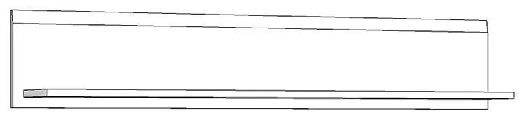 Ράφι τοίχου Trentino ZP Λευκό - Μαύρο - Λευκή Λάκα 120x19,5x22 εκ. 120x19.5x22 εκ.