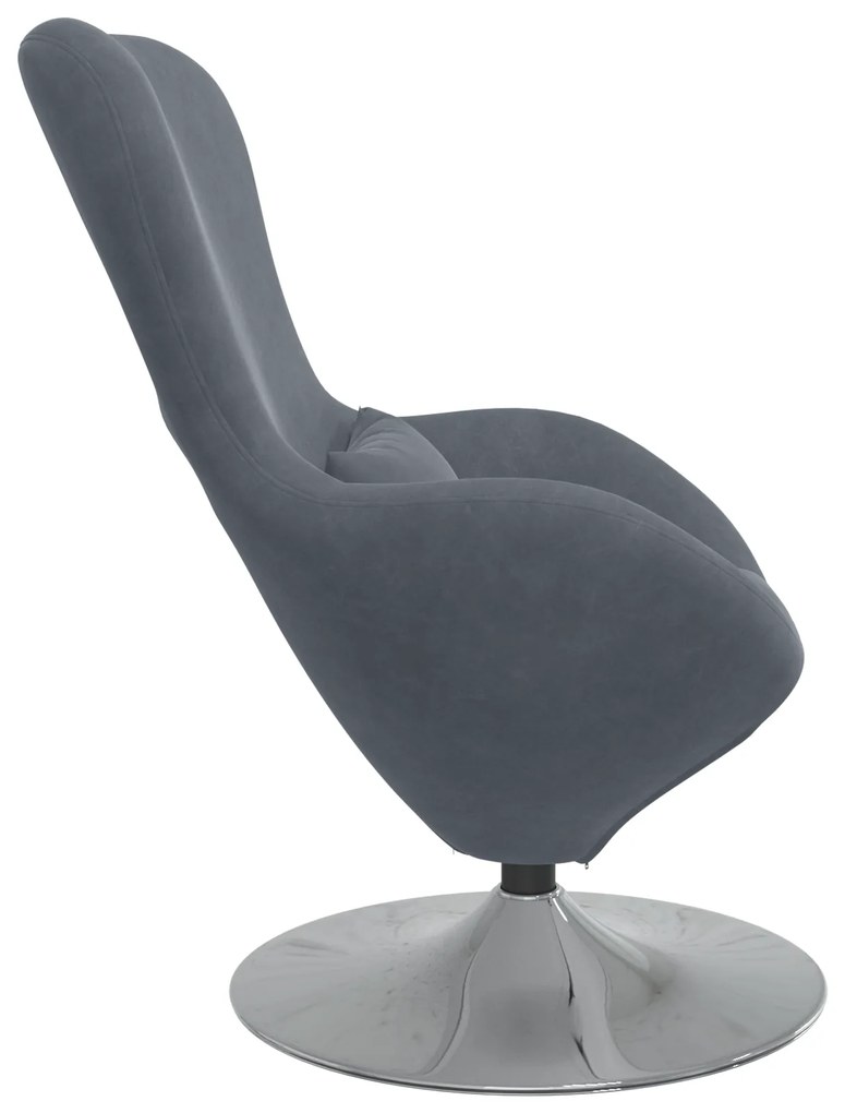vidaXL Πολυθρόνα Αυγού Dark Grey Velvet