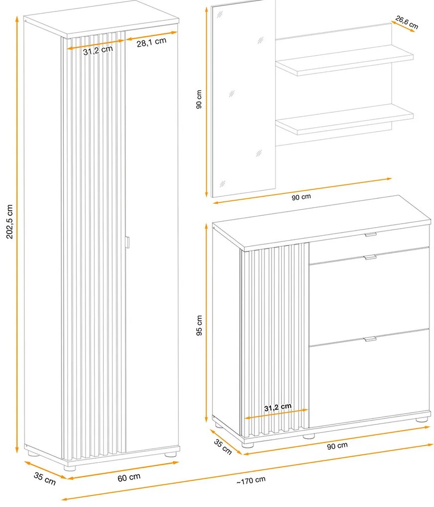 Swap XIX Σύνθεση Καφέ δρυς 280x180x40