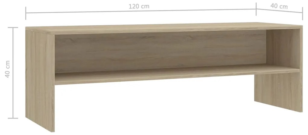 vidaXL Έπιπλο Τηλεόρασης Sonoma Δρυς 120x40x40 εκ. από Επεξ. Ξύλο
