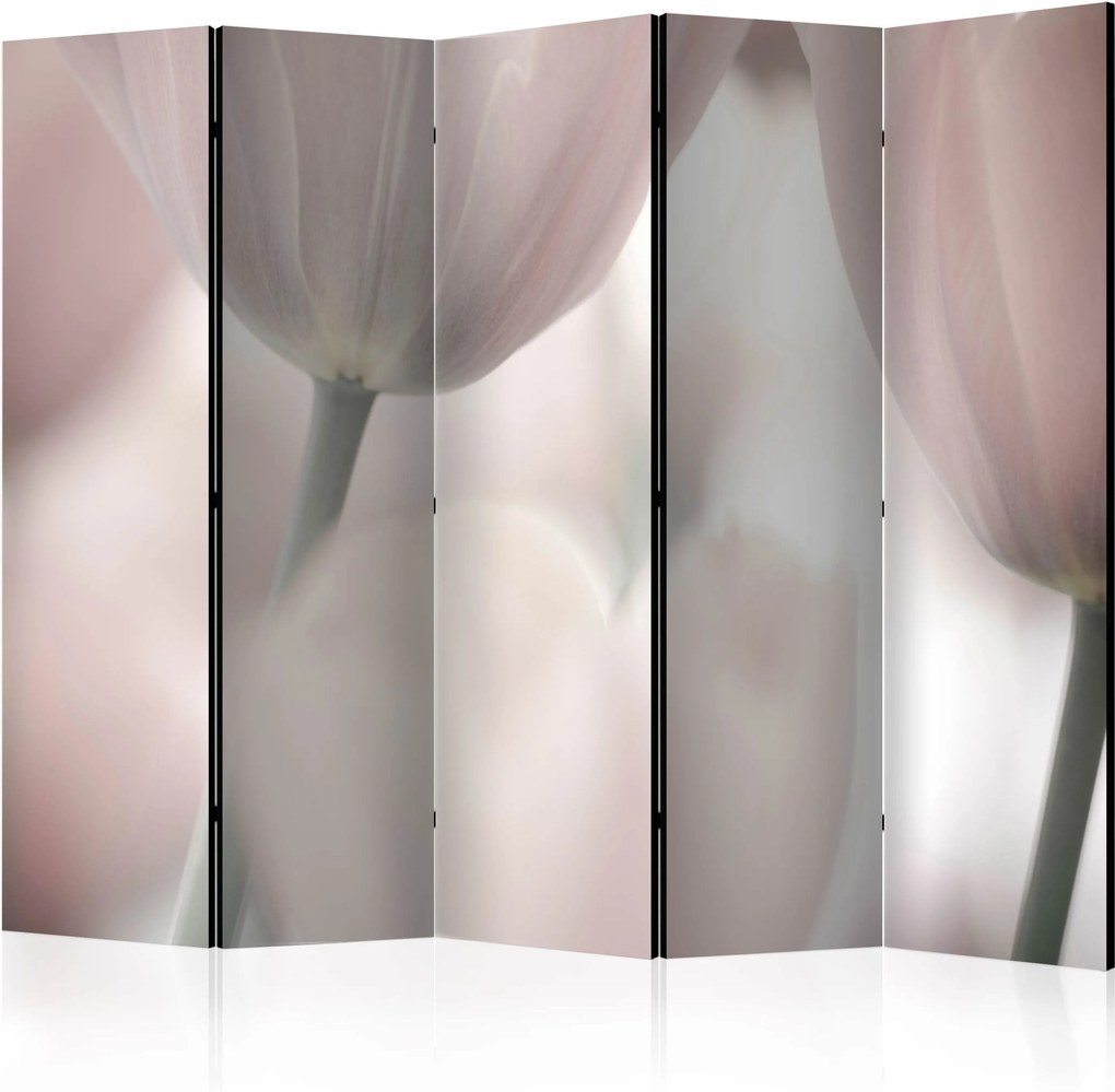 Διαχωριστικό με 5 τμήματα - Tulips fine art - black and white III [Room Dividers]