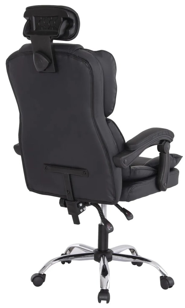 ΚΑΡΕΚΛΑ ΓΡΑΦΕΙΟΥ OCTAVIUS  ΜΑΥΡΟ PVC &amp; NYLON-ΜΕΤΑΛ.ΧΡΩΜΙΟ ΒΑΣΗ 52x55x128Υεκ