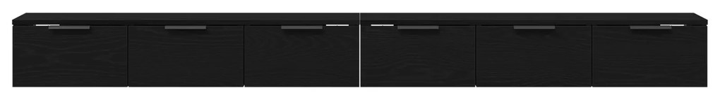 vidaXL Ντουλάπια τοίχου 2 τεμ Μαύρη βελανιδιά 102x30x20 εκ Ξύλο