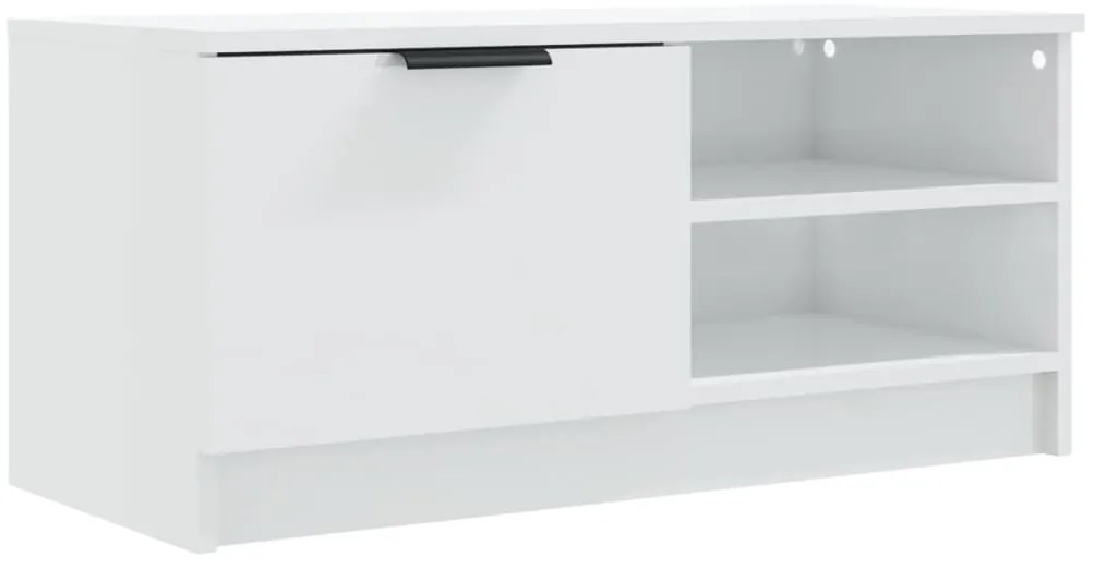vidaXL Έπιπλο Τηλεόρασης Γυαλ. Λευκό 80x35x36,5 εκ. Επεξεργασμένο Ξύλο