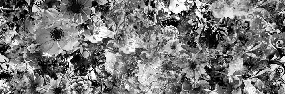 Εικόνα λουλουδιών σε μαύρο και άσπρο