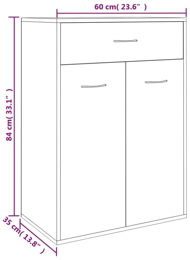 Παπουτσοθήκη Sonoma Δρυς 60 x 35 x 84 εκ. από Επεξ. Ξύλο - Καφέ