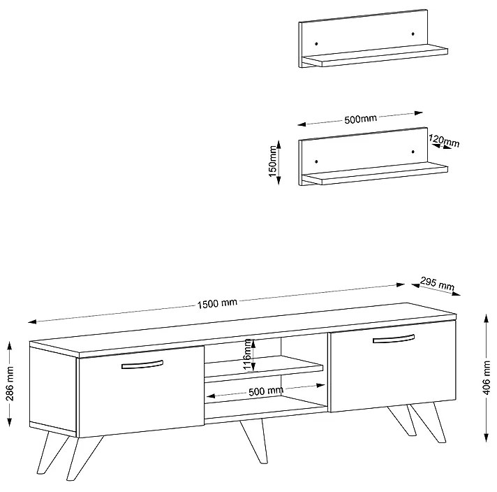 ΕΠΙΠΛΟ ΤΗΛΕΟΡΑΣΗΣ COLIN MEGAPAP ΧΡΩΜΑ ΛΕΥΚΟ - ΚΑΡΥΔΙ 150X30X40,6ΕΚ.