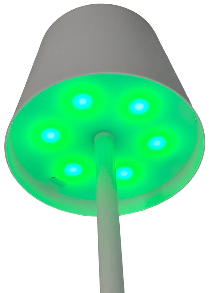 POWERTECH LED επιτραπέζιο φωτιστικό HLL-0196, RGB, ρυθμιζόμενο, επαναφορτιζόμενο, λευκό