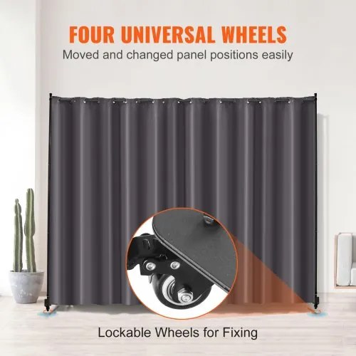VEVOR Room Divider Portable Panel Room Divider with Wheels Privacy Screen Gray