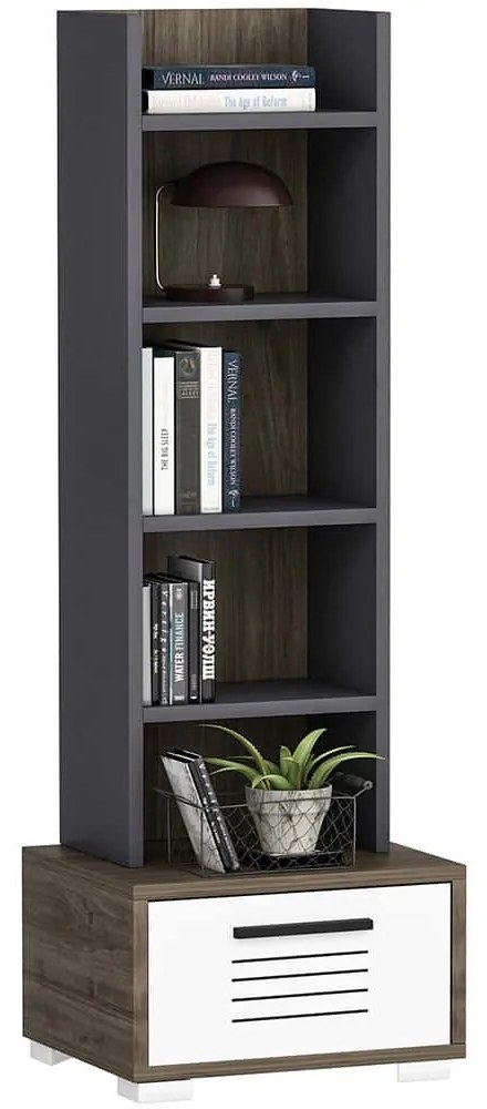 Βιβλιοθήκη Dawn 475OLV2110 35x25,6x152,2cm Walnut-Anthracite
