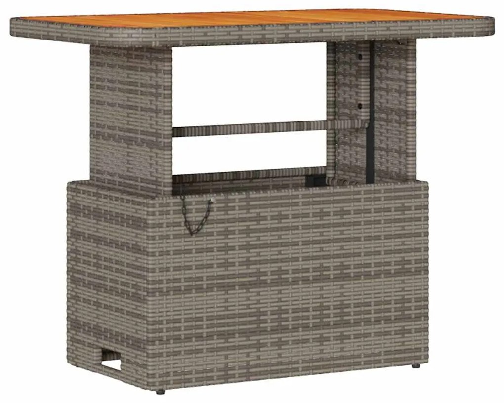 vidaXL Σέτ φαγητού για κήπο Γκρι συνθετικό ρατάν