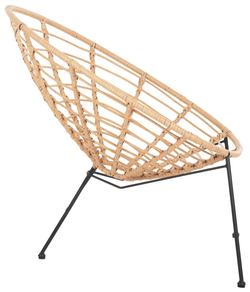 ΠΟΛΥΘΡΟΝΑ ΤΥΠΟΥ ΦΩΛΙΑ ΜΕΤΑΛΛΙΚΗ ALLEGRA  ΜΕ WICKER ΜΠΕΖ 73x78x88Υεκ. 73x78x88 εκ.