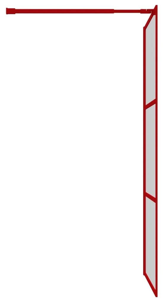 vidaXL Διαχωριστικό Ντουζιέρας Κόκκινο 115 x 195εκ. Διαφανές Γυαλί ESG