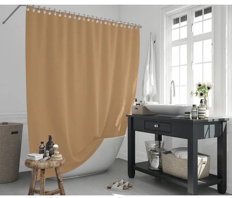 Κουρτίνα Μπάνιου 180x200cm Μπεζ 100% POLYESTER - Max.Home®