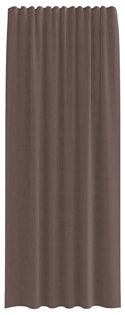 vidaXL Κουρτίνες Voile με τσέπες ράβδου 2 τεμάχια Καφέ