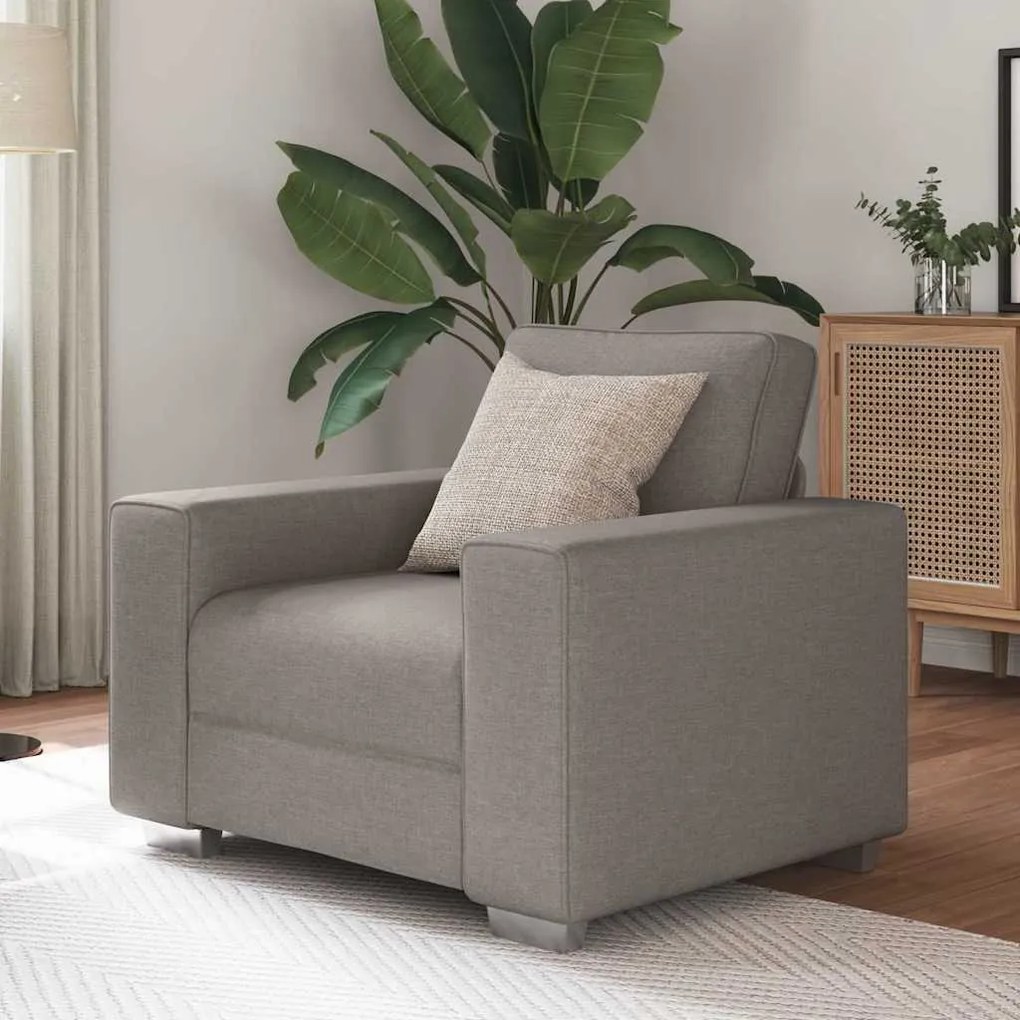 vidaXL Καναπές με μαξιλάρι Taupe 100 x 77 x 82 εκ ύφασμα