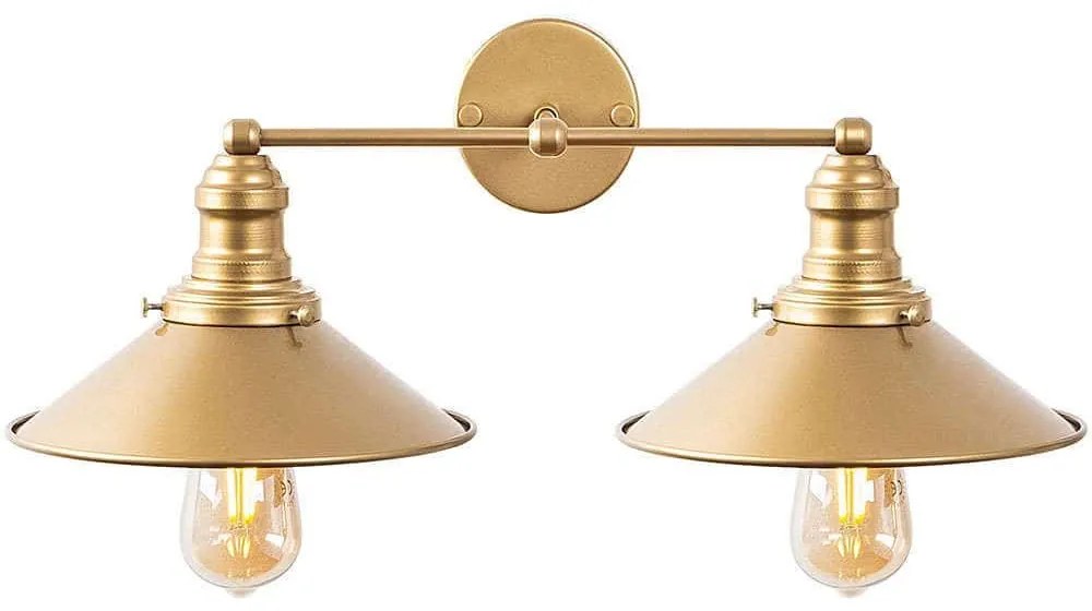 Φωτιστικό Τοίχου - Απλίκα Conical 942FLG2167 55x27x20cm 2xE27 40W Gold Opviq