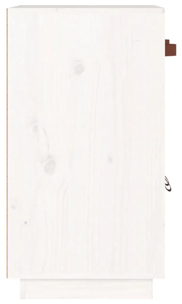 Μπουφές Λευκό 65,5x40x75 εκ. από Μασίφ Ξύλο Πεύκου - Λευκό