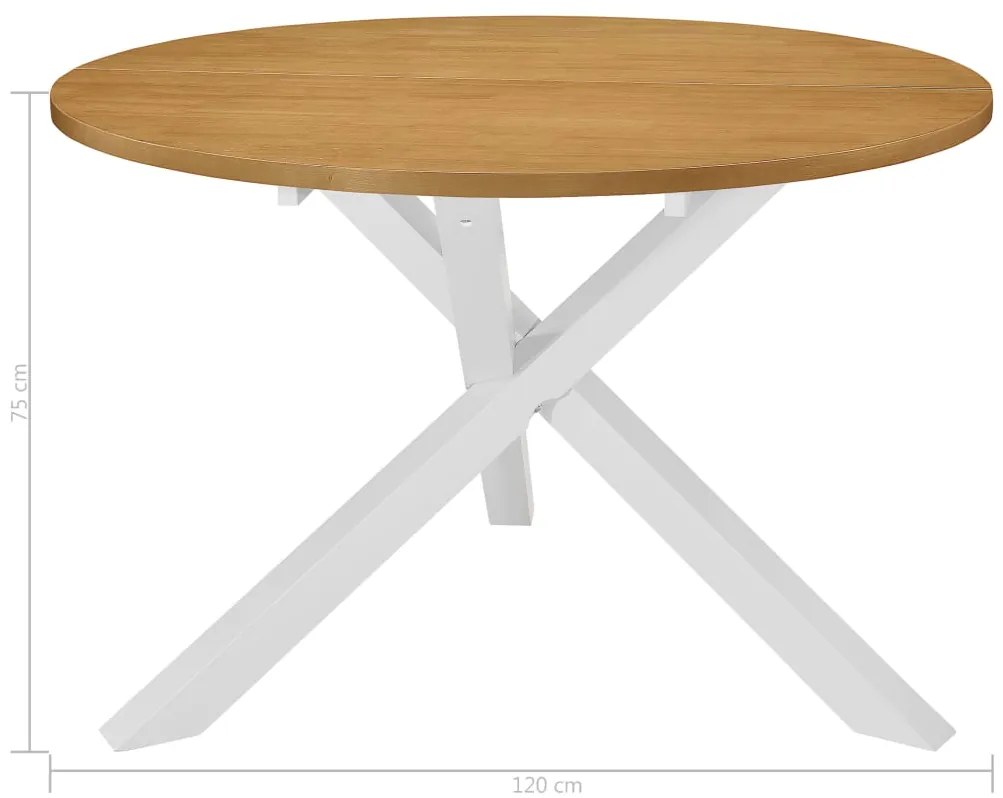 vidaXL Τραπεζαρία Λευκή 120 x 75 εκ. από MDF