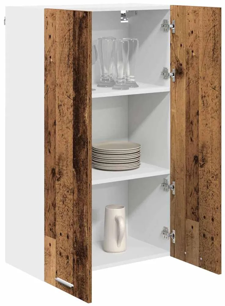 vidaXL Κρεμαστό ντουλάπι με αποθήκευση Παλιό ξύλο 60 x 31 x 100 εκ.