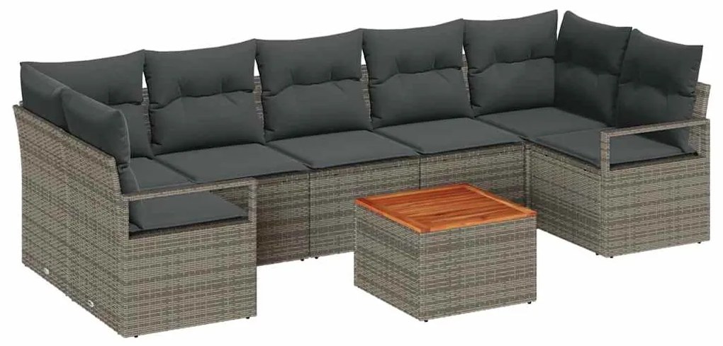 vidaXL Σετ Καναπέ Κήπου 8 pcs Γκρι