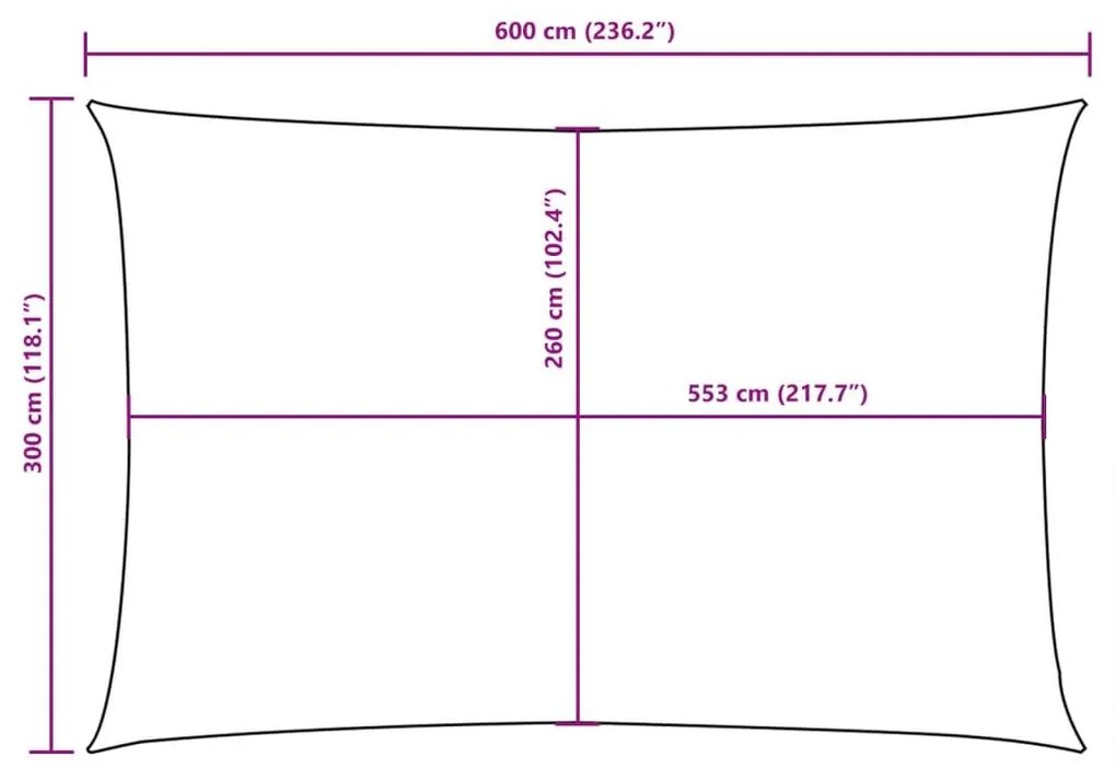 Πανί Σκίασης Ορθογώνιο Taupe 3 x 6 μ. από Ύφασμα Oxford - Μπεζ-Γκρι