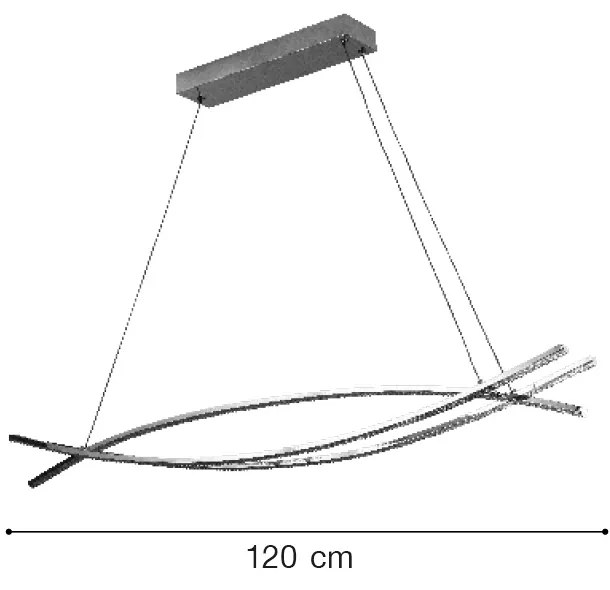 Inlight Κρεμαστό φωτιστικό LED 75W 3CCT (by switch on base) σε χρώμιο D:120cm (6093-Chrome)