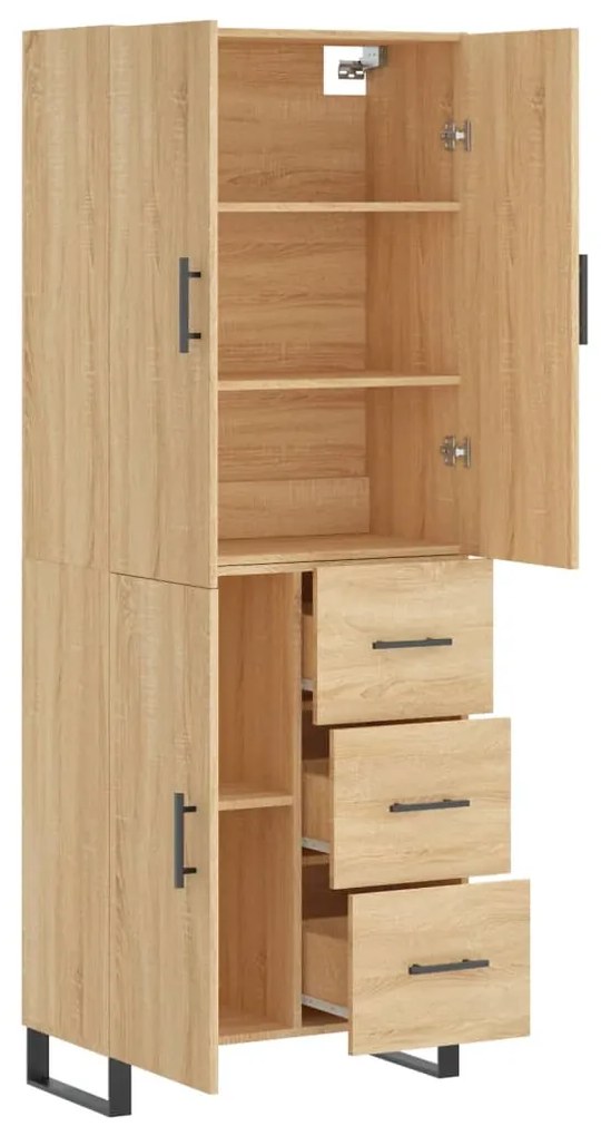 vidaXL Ντουλάπι Sonoma δρυς 69,5 x 34 x 180 εκ. από Επεξεργασμένο Ξύλο