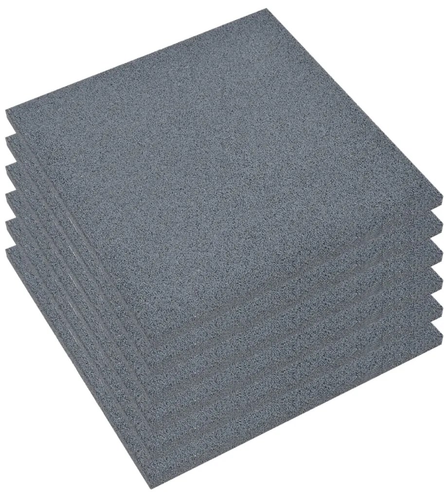 vidaXL Πλάκες Δαπέδου Ασφαλείας 6 τεμ. Γκρι 50 x 50 x 3 εκ. Καουτσούκ