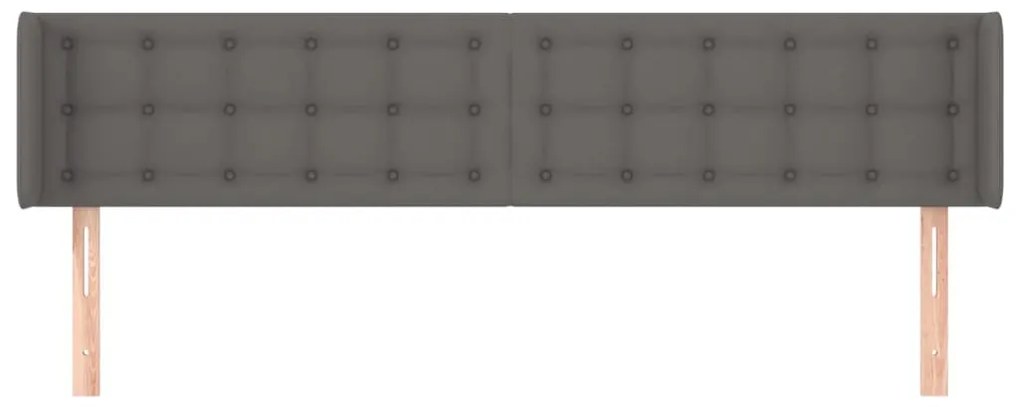 vidaXL Κεφαλάρι με Πτερύγια Γκρι 183x16x78/88εκ. Συνθετικό Δέρμα